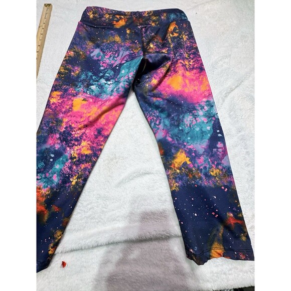 KOS USA Women's L Athletic Compression Running Leggings Galaxy Neon Color - Picture 12 of 12